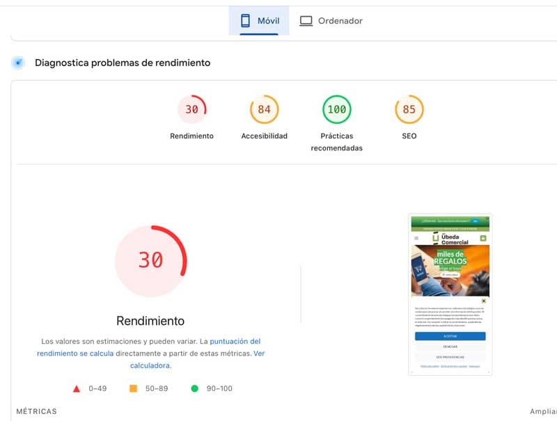 Diseño Web en Úbeda: 5 Errores que arruinan tu negocio. Velocidad de carga lenta.