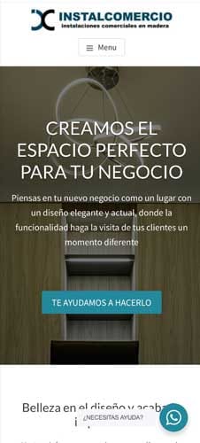 Vista móvil de Diseño web Instalcomercio
