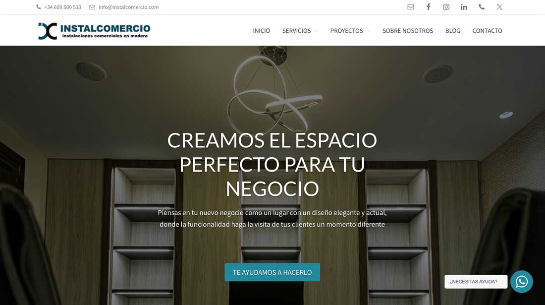 Diseño y desarrollo de la página web de instalcomercio