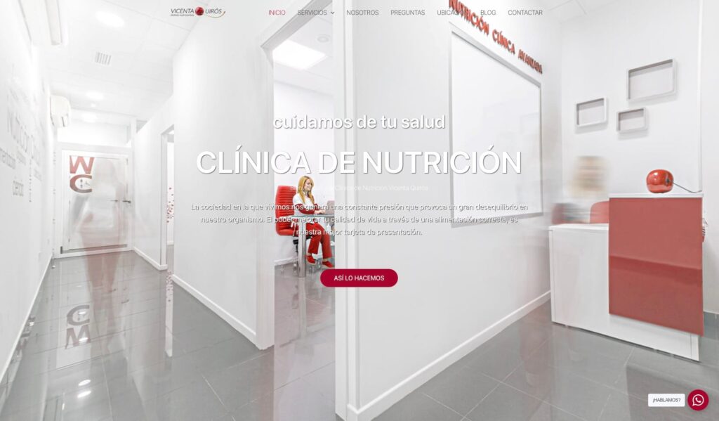 Diseño web para Clínica de Nutrición Vicenta Quirós