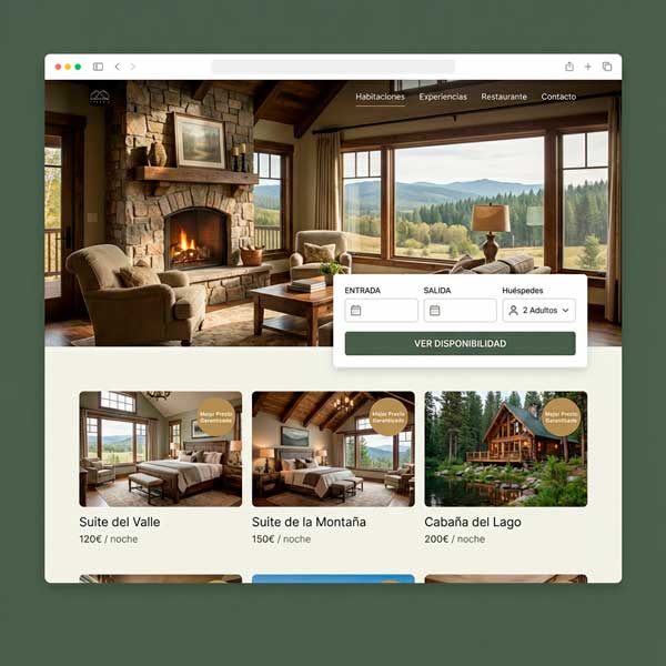 Motor de reservas de página web de hoteles en Jaén
